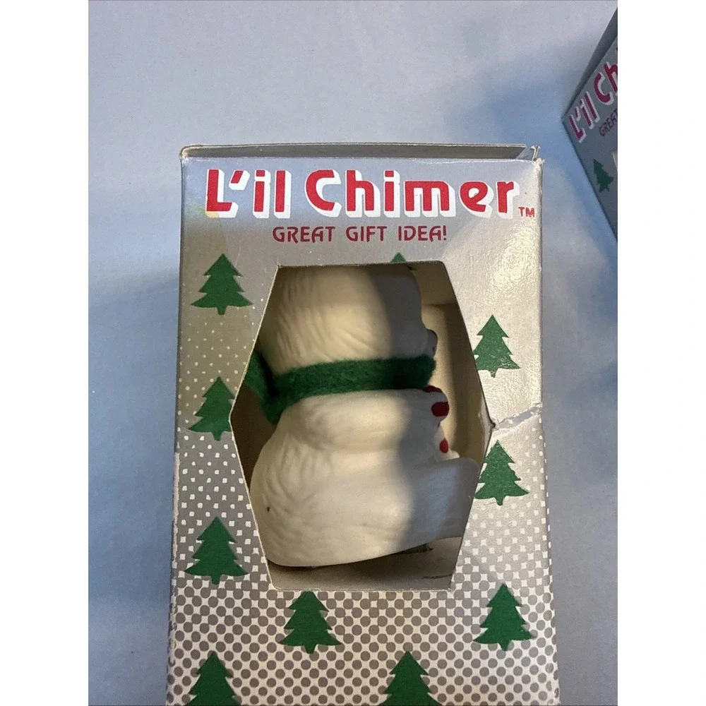 Lot of 4 Vtg Jasco L'il Chimers Christmas Bell Ornaments Porcelain w/ Boxes READ
